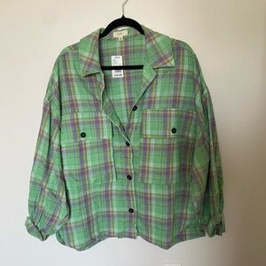 Ott Green, Yellow, and Purple Plaid Button Down